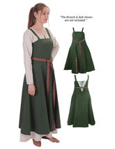 Canna Cotton Green -  Medieval Viking Apron Dress